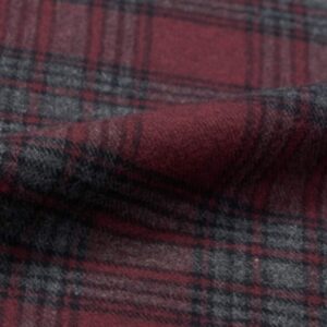 Canclini Burgundy and Grey Plaid Beacon Flannel Fabric